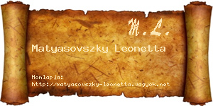 Matyasovszky Leonetta névjegykártya